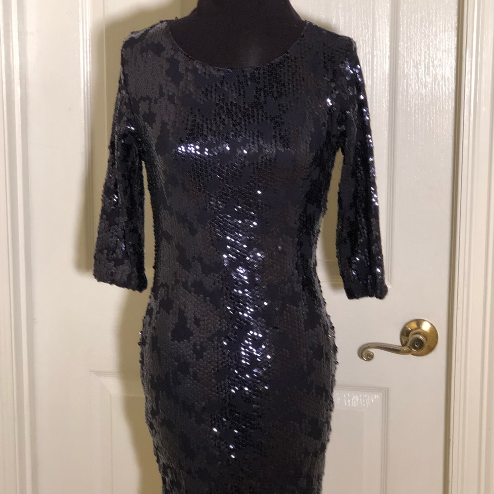 🔥Clearance🔥As U Wish Dark Blue Sequin Dress S/ S